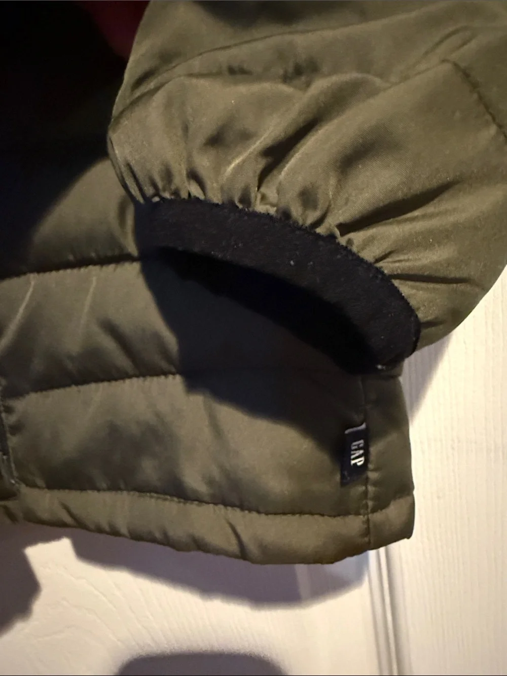 GAP Kids Olive Green Quilted Hooded Puffer Jacket